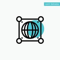 Globe Global World Science turquoise highlight circle point Vector icon