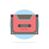 Analog Audio Cassette Compact Deck Abstract Circle Background Flat color Icon vector