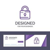 Creative Business Card and Logo template Lock Computing Locked Security Vector Illustration