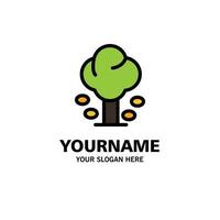 Environment Forest Green Summer Tree Business Logo Template Flat Color vector