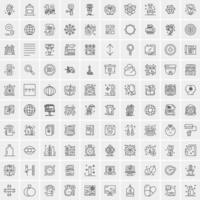 Pack of 100 Universal Line Icons for Mobile and Web vector