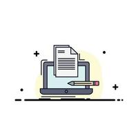 Coder coding computer list paper Flat Color Icon Vector