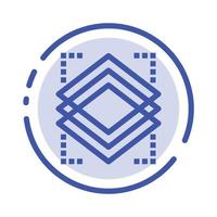 Layers Object Layer Server Blue Dotted Line Line Icon vector