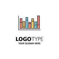 Graph Line Up Down  Business Logo Template Flat Color vector