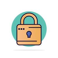 Lock Computing Locked Security Abstract Circle Background Flat color Icon vector
