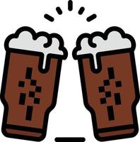 cerveza beber copa de vino irlanda color plano icono vector icono banner plantilla