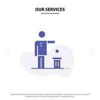 Our Services Bad Idea Ideas Recycling Thought Solid Glyph Icon Web card Template vector