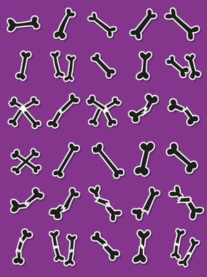 Bone halloween scary skull sticker