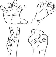 ilustración de contorno de gesto de mano fuerte vector