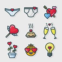 amor san valentín emoji corazón pareja vector