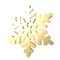 goldene Schneeflocken png 3d-Bild