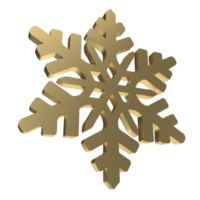 goldene Schneeflocken png 3d-Bild