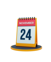 novembre realistico scrivania calendario icona 3d illustrazione Data novembre 14 png