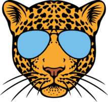 tête de jaguar avec lunettes de soleil aviateur png
