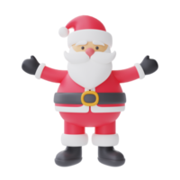 3d render of cartoon character santa claus isolated on white background. Merry Christmas and New Year. png