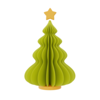 Pine tree, ornaments for Christmas isolated on white background. Merry Christmas and New Year. 3d rendering. png