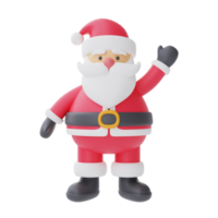 3D render do personagem de desenho animado Papai Noel isolado no fundo branco. feliz natal e ano novo. png