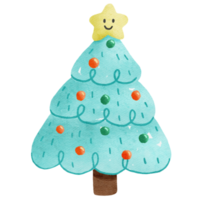 árbol de navidad ilustración acuarela png