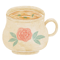 ilustración de acuarela de taza de té png