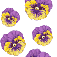 pansies floral seamless pattern png