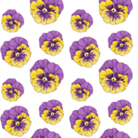 pansies floral seamless pattern png