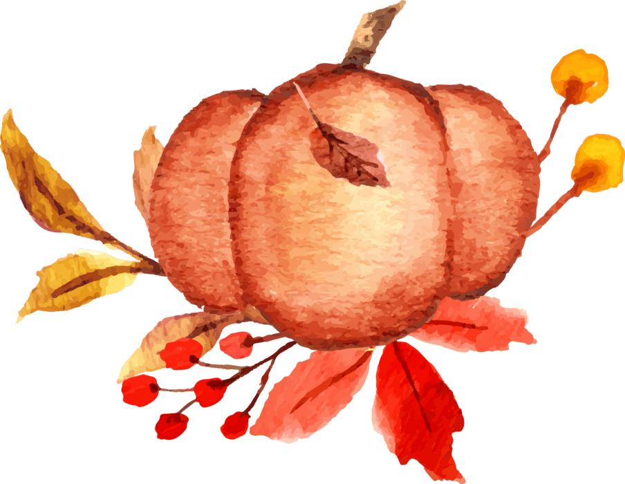watercolor-pumpkin-with-flower