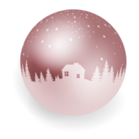 boule de noël avec impression et motifs de noël. png