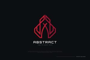 letra roja abstracta un diseño de logotipo con un estilo de línea mínimo. letra inicial un logotipo. excelente para el logotipo de la marca de negocios, tecnología y comunicación vector