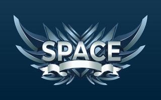 3D Space Winged Badge Achievement vector