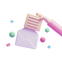 icono de concepto de correo electrónico comercial recibido en 3d o correo electrónico comercial enviado en 3d para el cliente png