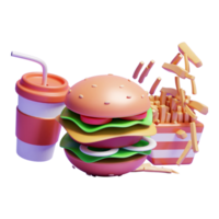 Banner de comida rápida 3d o plantilla de banner web de comida 3d o banner de comida rápida de sitio web