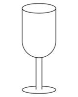 Wineglass. Sketch. Glass container for an alcoholic drink. Crystal goblet for Cahors. vector