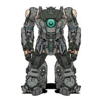 Mecha robot monster made with arms body leg arms illustration vector