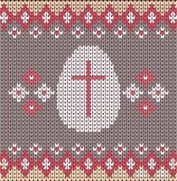 Happy easter background on knitting color background vector