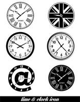 Time and clock set Icons vector