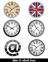 Time and clock set. vector design element.
