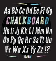 Chalkboard font. Hand draw alphabet. vector