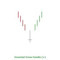 Inverted Cross Candle - Green and Red - Square vector