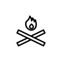 Bonfire line icon illustration. icon illustration related to fall. Simple vector design editable