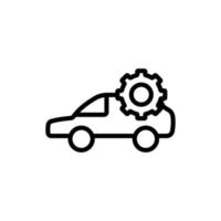 ilustración de icono de línea de coche con engranaje. adecuado para el icono de reparación de automóviles. reparación relacionada con la ilustración del icono, mantenimiento. diseño vectorial simple editable vector