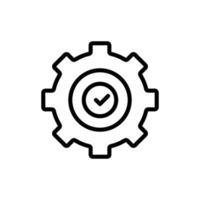 Gear line icon illustration with check mark. suitable for complete repair icon. icon illustration related repair, maintenance. Simple vector design editable
