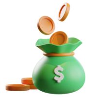 Money Bag 3d Illustration png