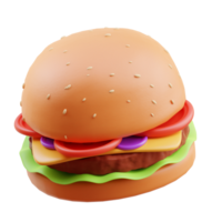 ilustração 3d de hambúrguer png