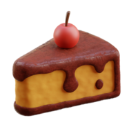 ilustração 3d de bolo de chocolate png