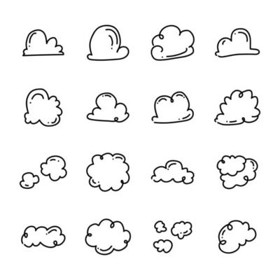 Expressive Cloud Icon Doodle Sketch