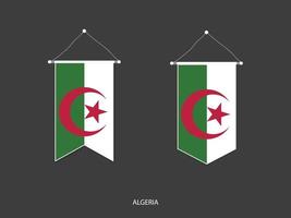 Algeria flag in various shape, Soccer Flag Pennant Vector ,Vector illustration.