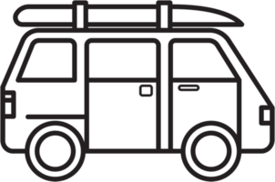 dessin de contour de camping-car png