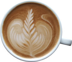 isolierte kaffee latte draufsicht in einem becher. png