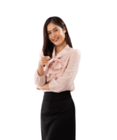 Portrait of a smiling asian woman cutout, Png file