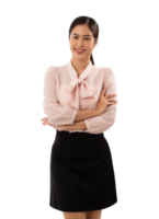 Portrait of a smiling asian woman cutout, Png file